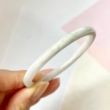 52.2mm A-Grade Natural Lavender Green Jadeite Modern Oval Bangle No.151775