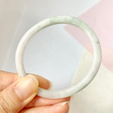 52.2mm A-Grade Natural Lavender Green Jadeite Modern Oval Bangle No.151775