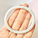 52.2mm A-Grade Natural Lavender Green Jadeite Modern Oval Bangle No.151775