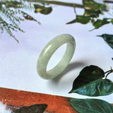 17.1mm A-Grade Natural Light Green Jadeite Abacus Ring Band No. 161462