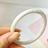 52.2mm A-Grade Natural Lavender Green Jadeite Modern Oval Bangle No.151775