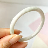 52.2mm A-Grade Natural Lavender Green Jadeite Modern Oval Bangle No.151775