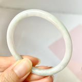 52.2mm A-Grade Natural Lavender Green Jadeite Modern Oval Bangle No.151775