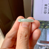 17.1mm A-Grade Natural Light Green Jadeite Abacus Ring Band No. 161462