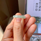 17.1mm A-Grade Natural Light Green Jadeite Abacus Ring Band No. 161462