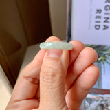 17.1mm A-Grade Natural Light Green Jadeite Abacus Ring Band No. 161462