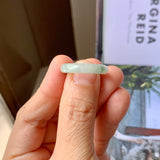 17.1mm A-Grade Natural Light Green Jadeite Abacus Ring Band No. 161462