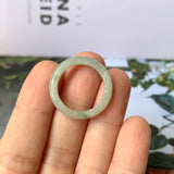 17.1mm A-Grade Natural Light Green Jadeite Abacus Ring Band No. 161462