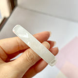 54.4mm A-Grade Natural White Jadeite Modern Oval Bangle No.151774