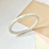 52.5mm A-Grade Natural Lavender Green Jadeite Modern Oval Bangle No.151776