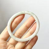 52.5mm A-Grade Natural Lavender Green Jadeite Modern Oval Bangle No.151776