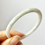 52.5mm A-Grade Natural Lavender Green Jadeite Modern Oval Bangle No.151776