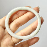 52.5mm A-Grade Natural Lavender Green Jadeite Modern Oval Bangle No.151776