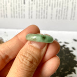 17.2mm A-Grade Natural Green Jadeite Abacus Ring Band No. 161466