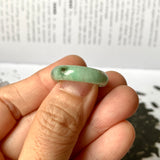 17.2mm A-Grade Natural Green Jadeite Abacus Ring Band No. 161466