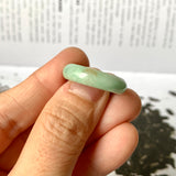 17.2mm A-Grade Natural Green Jadeite Abacus Ring Band No. 161466