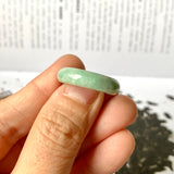 17.2mm A-Grade Natural Green Jadeite Abacus Ring Band No. 161466