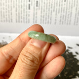 17.2mm A-Grade Natural Green Jadeite Abacus Ring Band No. 161466