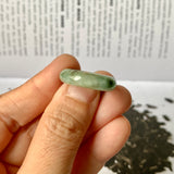 17.2mm A-Grade Natural Green Jadeite Abacus Ring Band No. 161466