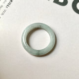 17.6mm A-Grade Natural Light Grey Jadeite Abacus Ring Band No. 161824