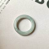 17.6mm A-Grade Natural Light Grey Jadeite Abacus Ring Band No. 161824