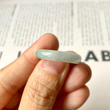 17.6mm A-Grade Natural Light Grey Jadeite Abacus Ring Band No. 161824