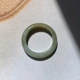 17.2mm A-Grade Natural Green Yellow Jadeite Abacus Ring Band No.161864