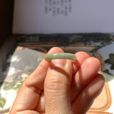 17.2mm A-Grade Natural Green Yellow Jadeite Abacus Ring Band No.161864