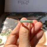 17.2mm A-Grade Natural Green Yellow Jadeite Abacus Ring Band No.161864