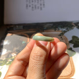 17.2mm A-Grade Natural Green Yellow Jadeite Abacus Ring Band No.161864