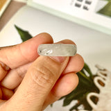 18.1mm A-Grade Natural Light Grey Jadeite Abacus Ring Band No.161455