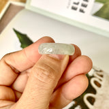 18.1mm A-Grade Natural Light Grey Jadeite Abacus Ring Band No.161455