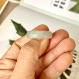 18.1mm A-Grade Natural Light Grey Jadeite Abacus Ring Band No.161455