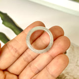 18.1mm A-Grade Natural Light Grey Jadeite Abacus Ring Band No.161455