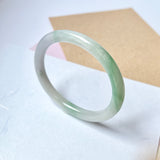 53.6mm A-Grade Natural Lavender Green Jadeite Traditional Oval Bangle No.152032