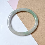 53.6mm A-Grade Natural Lavender Green Jadeite Traditional Oval Bangle No.152032