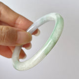 53.6mm A-Grade Natural Lavender Green Jadeite Traditional Oval Bangle No.152032