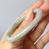 53.6mm A-Grade Natural Lavender Green Jadeite Traditional Oval Bangle No.152032