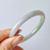 53.6mm A-Grade Natural Lavender Green Jadeite Traditional Oval Bangle No.152032