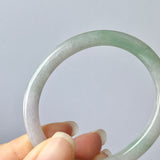 53.6mm A-Grade Natural Lavender Green Jadeite Traditional Oval Bangle No.152032