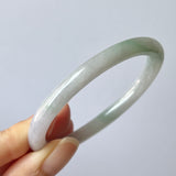 53.6mm A-Grade Natural Lavender Green Jadeite Traditional Oval Bangle No.152032