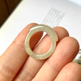 15.2mm A-Grade Natural Light Yellow Jadeite Saddle Top Ring Band No.161976