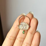 16.7mm Icy A-Grade Natural Jadeite Tang Horse Flip Ring No. 162412