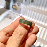 16.5mm A-Grade Natural Bluish Green Jadeite Abacus Ring Band No.161993