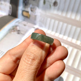 16.5mm A-Grade Natural Bluish Green Jadeite Abacus Ring Band No.161993