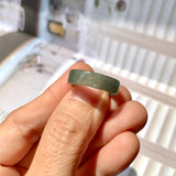 16.5mm A-Grade Natural Bluish Green Jadeite Abacus Ring Band No.161993