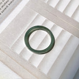 19.1mm A-Grade Natural Bluish Green Jadeite Abacus Ring Band No.162011