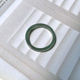 19.1mm A-Grade Natural Bluish Green Jadeite Abacus Ring Band No.162011