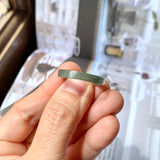 19.1mm A-Grade Natural Bluish Green Jadeite Abacus Ring Band No.162011