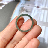 19.1mm A-Grade Natural Bluish Green Jadeite Abacus Ring Band No.162011